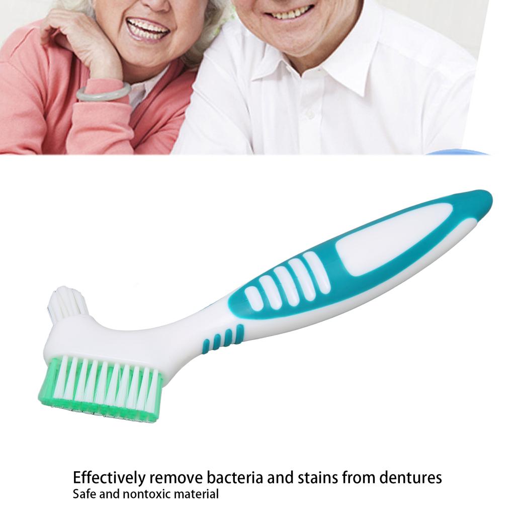 Denture Brush Plaque Bacteria Removal Effective Cleaning Prevent Dental Calculus Safe Nontoxic False Teeth Toothbrush