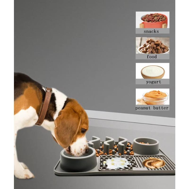 Bite-Resistant Anti-Choking Slow Feeder Silicone Pet Lick Mat Non-Slip Dog Bowl
