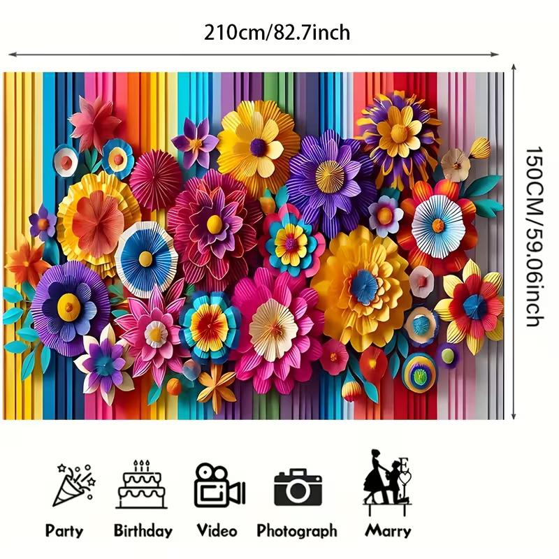 2D bunte Papierblumen Kulisse Hintergrundstoff