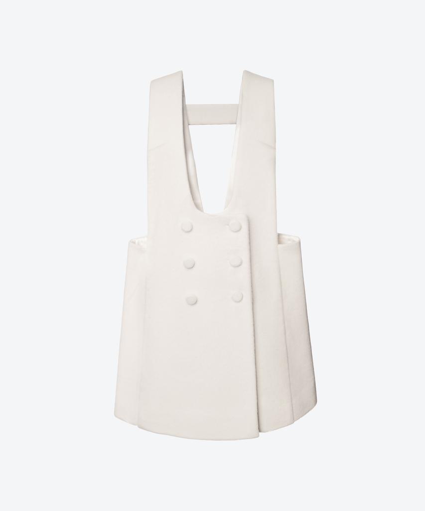 Untage Wool Trapeze Mini Dress (White)_Uws-Ss21