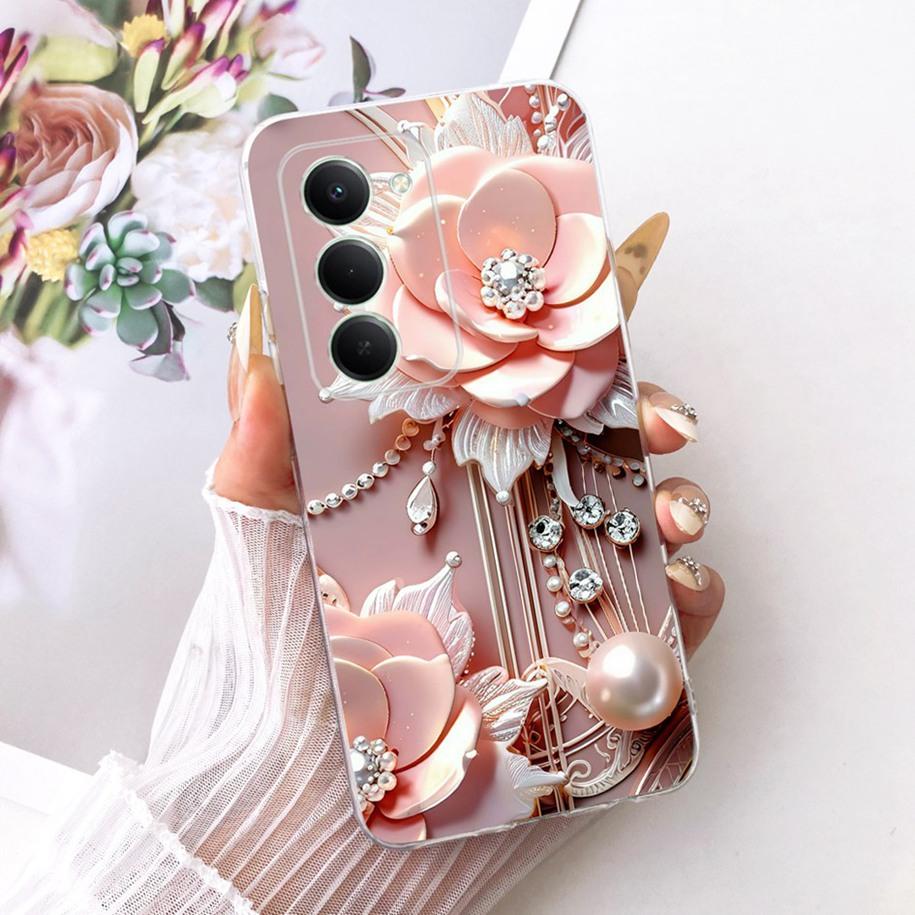 Pro kryt Xiaomi Redmi 15 4G Pouzdro na telefon Populární květina Měkká průhledná silikonová ochranná skořepina Pro Xiaomi Redmi 15 5G Redmi15 Funda