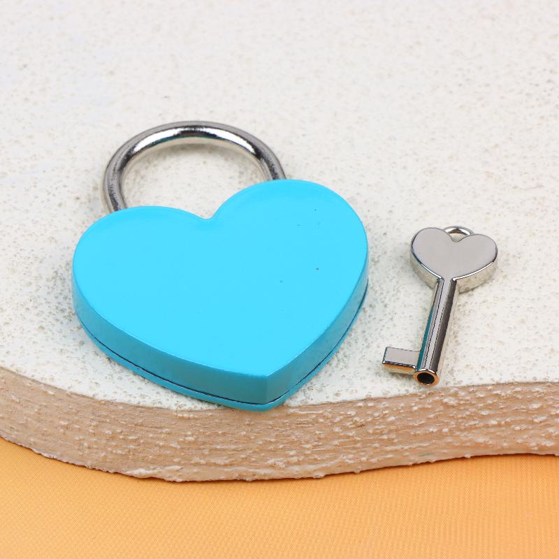 45*59*8Mm Heart Shaped Padlock With Matching Keys Romantic Metal Love Locks For Travel Wedding Gift Diary Bag Luggage Decor