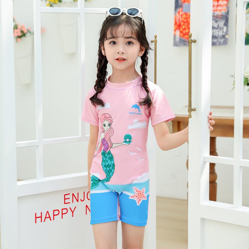 Cartoon Quick-Drying One-Piece Swimsuit for Toddlers and Girls, Korean Style Hot Spring Swimwear