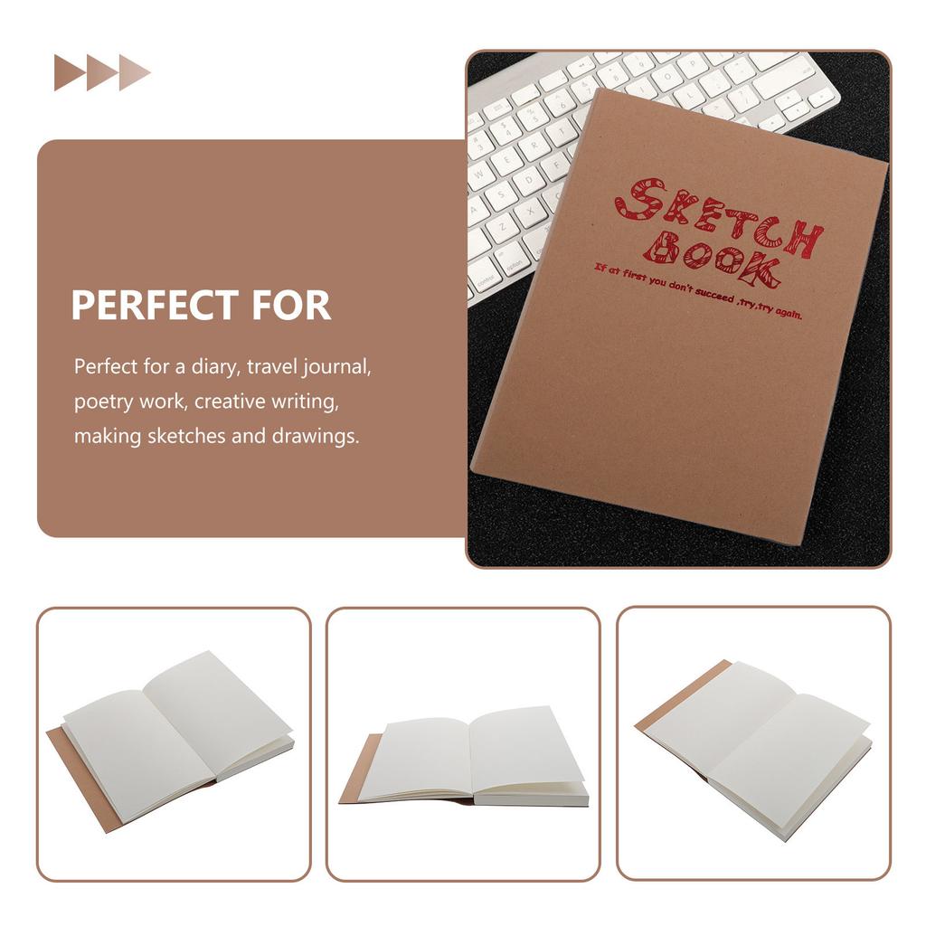 Portable Sketch Book Blank Pages Thick Paper Art Drawing Book for Students Sketching Painting Creative Writing Travel Journal