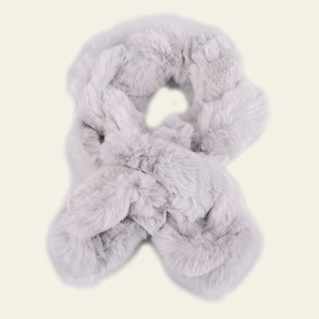 Women's Muffler Neck Warmer Fall/Winter Rex Petite Rabbit Fur Scarf 101YDR