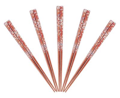 J-kitchens Chopsticks Set 5 Wood Natural Acrylic Resin Dishwasher Safe Made In Japan Home Guests