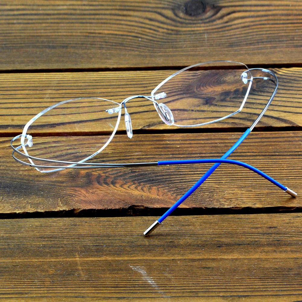 Rimless Titanium Oval Optical Glasses Frame – Lightweight Metal Eyewear with Minimalist Design for Men and Women