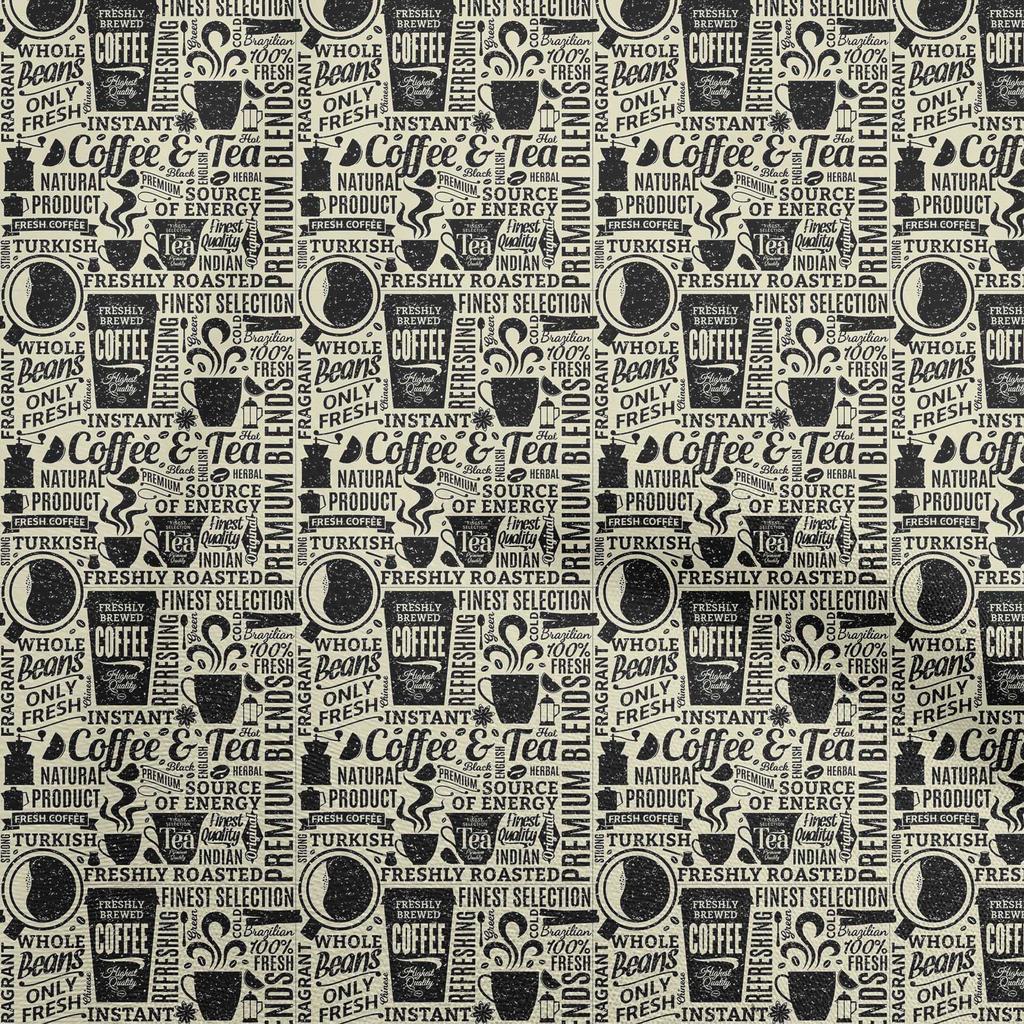 oneOone Cotton Flex Black Fabric Nostalgia Coffee Sewing Fabric By The Yard Printed Diy Clothing Sewing Supplies 40 Inch