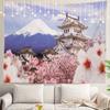 White Winter Snow Wall Tapestry, Colorful Three Wall Hanging Large Tapestry Decoration Polyester Fiber White Hem Around for Dorm