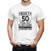 Unisexs Built 50 Years Ago Funny T Shirt All Parts Original 50th Birthday Casual For Party Vintage Graphic Stylish Soft