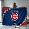 Chicago Cubs Print Flannel Blanket High Quality Warm Comfortable Cover for All Seasons Perfect for Gifts Home Decor