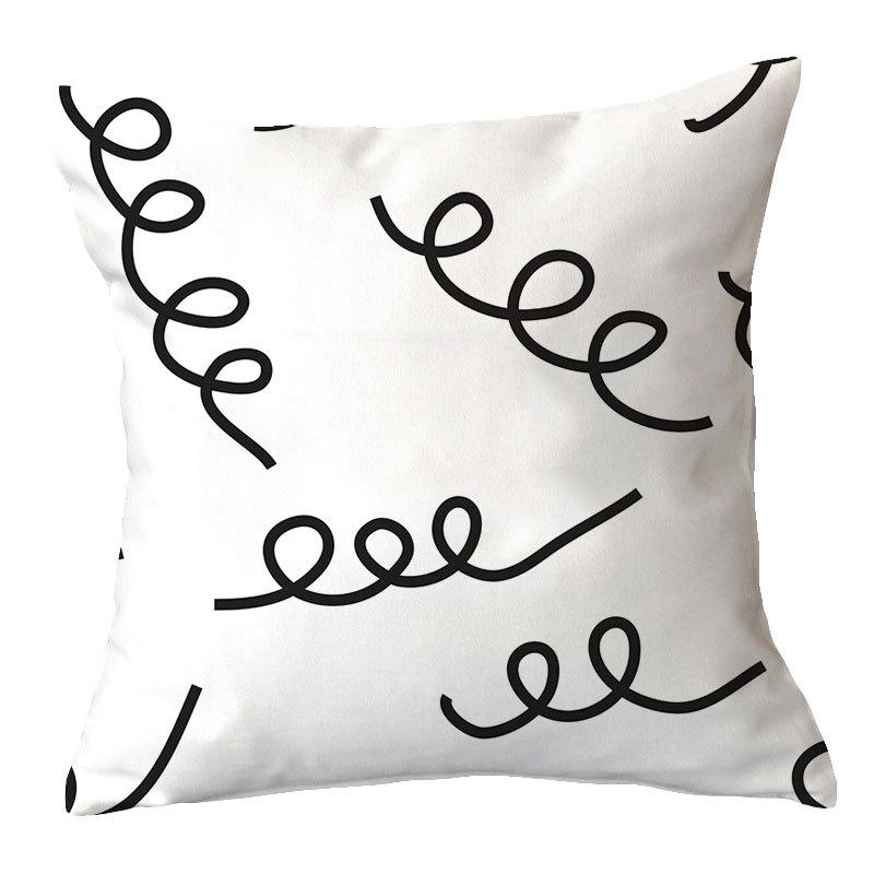 Simple New Blue Geometric Plush Pillowcase Home Fabric Sofa Pillow Cushion Cover