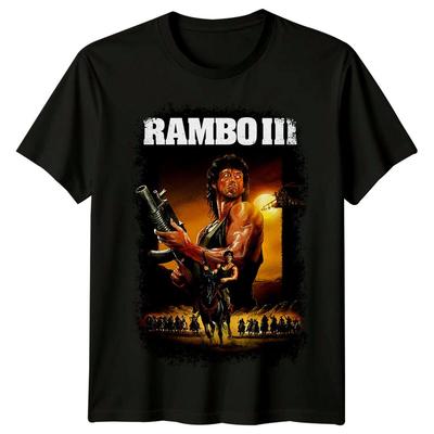 Rambo III (1988) Camiseta Inspirada en Póster de Película Retro Años 80 Unisex