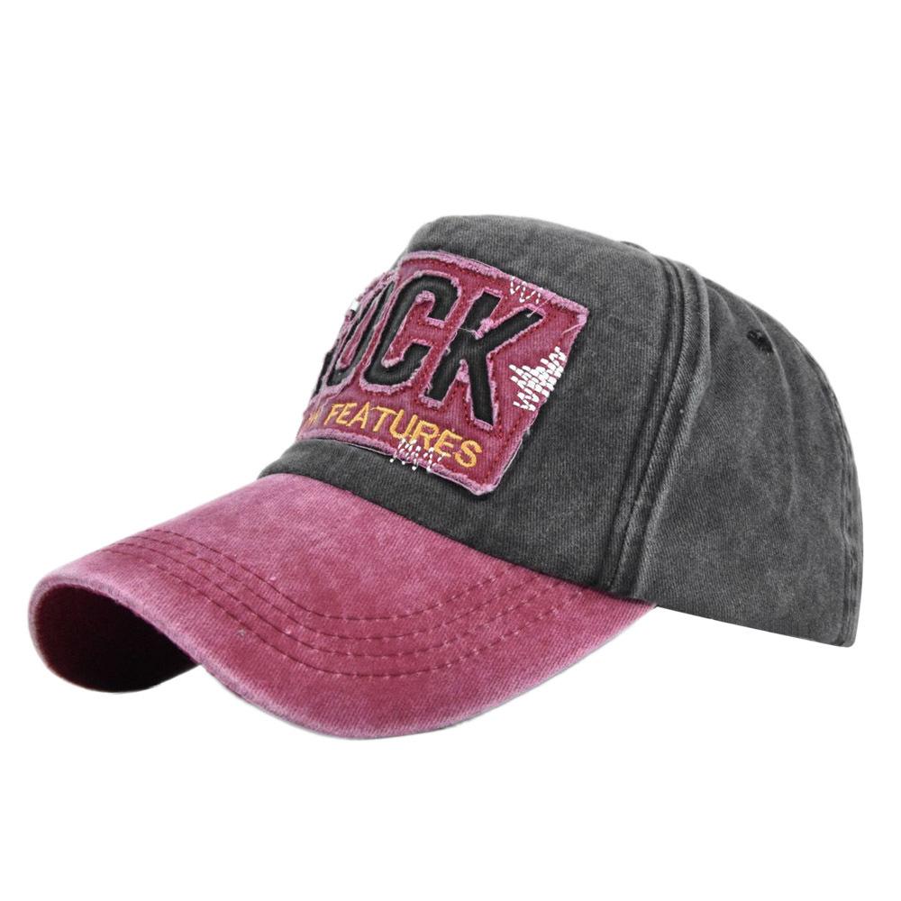 Rock stereo embroidered baseball cap distressed embroider duck tongue ancient hat sun protection sun hat men's hat