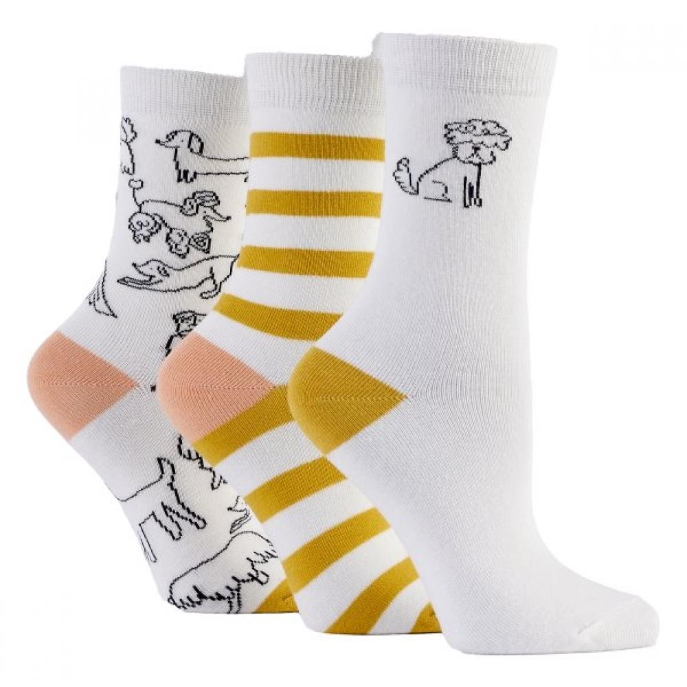 

Sock Shop Women S White Puppy friendS Sock Set Dogs