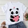 Summer Tshirts Cartoon T Shirt Unisex Kawaii Panda Yoga Print Graphic T Shirts Cute Girl Harajuku Anime Cartoon Female Clothes