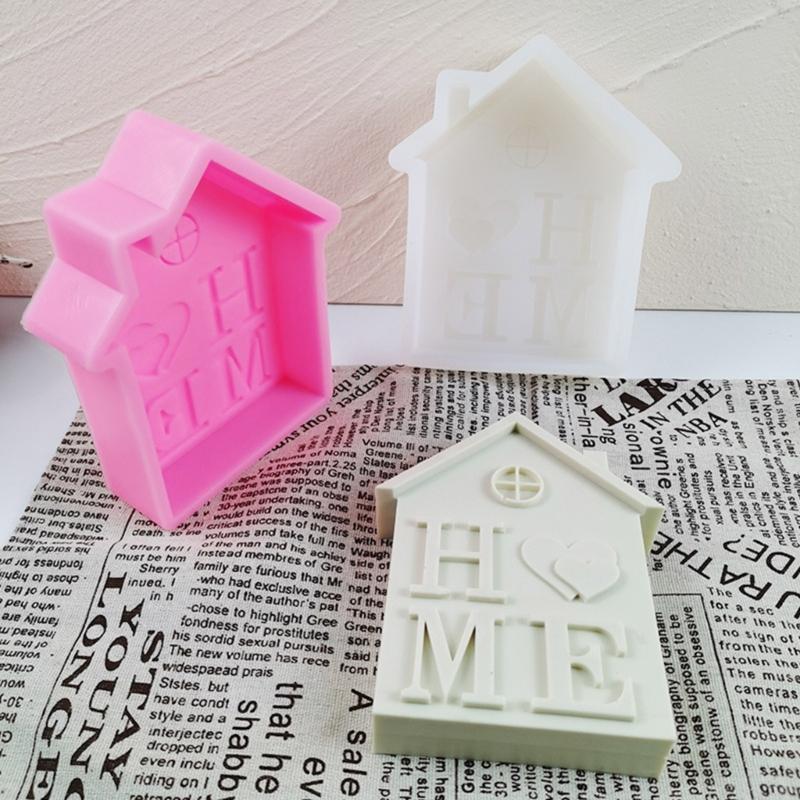 House Shape Silicone Mold Christmas Home Letter Candle Mold Dinner Wax Silicone Candle Mould Christmas Home Decoration