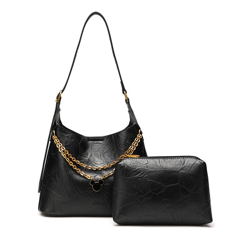 New Disney Mickey Series PU Combo Bag, Tote Bag, Shoulder Bag Regular Women's Black BMK-71438B
