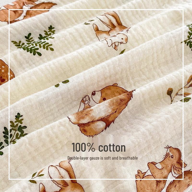 2025 Summer Pure Cotton Baby Sleep Robe: Class A Short Sleeve Gauze Pajamas