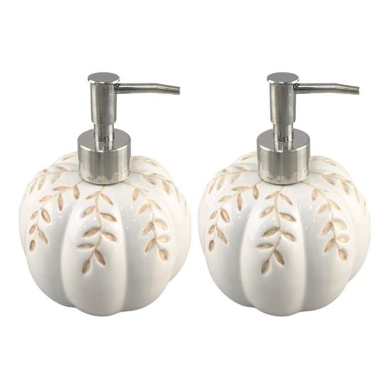 2Pcs 460ML Halloween Pumpkin Liquid Soap Dispenser Shampoo Body Hand Wash Shower Gel Facial Cleanser Container Bathroom Refillable Empty Press