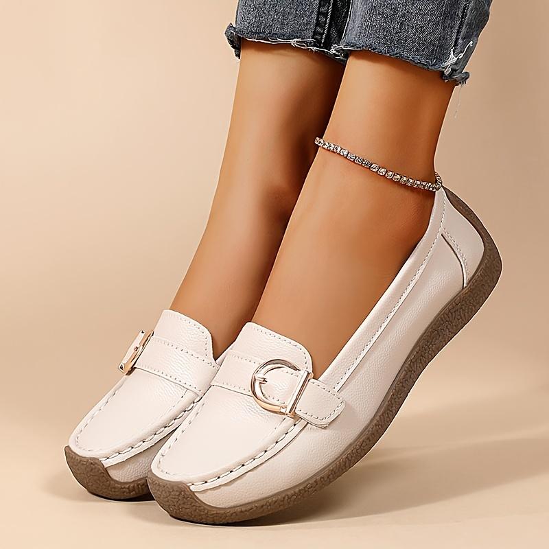 Solid Color Loafers Lightweight Comfortable Casual Shoes For Spring Season Women