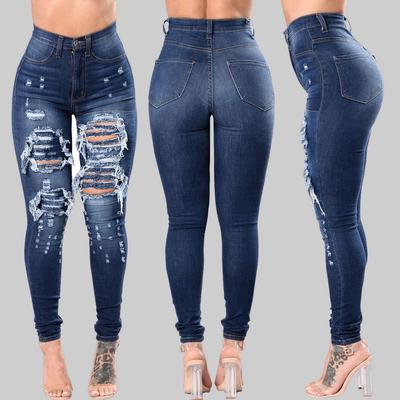 Women's Ripped Skinny Jeans - Foreign Trade Export Special Offer