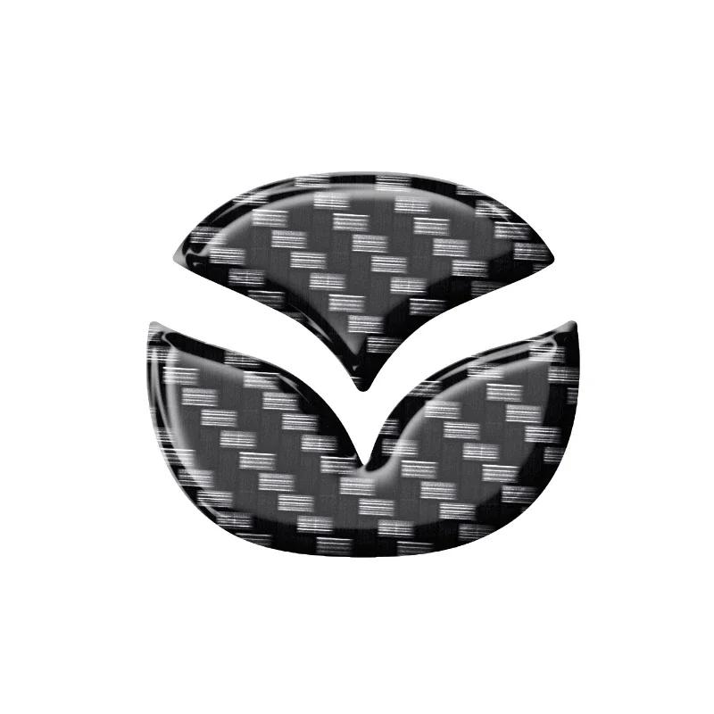 Carbon Fiber Car Steering Wheel Cover Logo Stickers Modified Auto Decorative Styling Decals for Mazda Axela ATENZA CX-5 CX-4