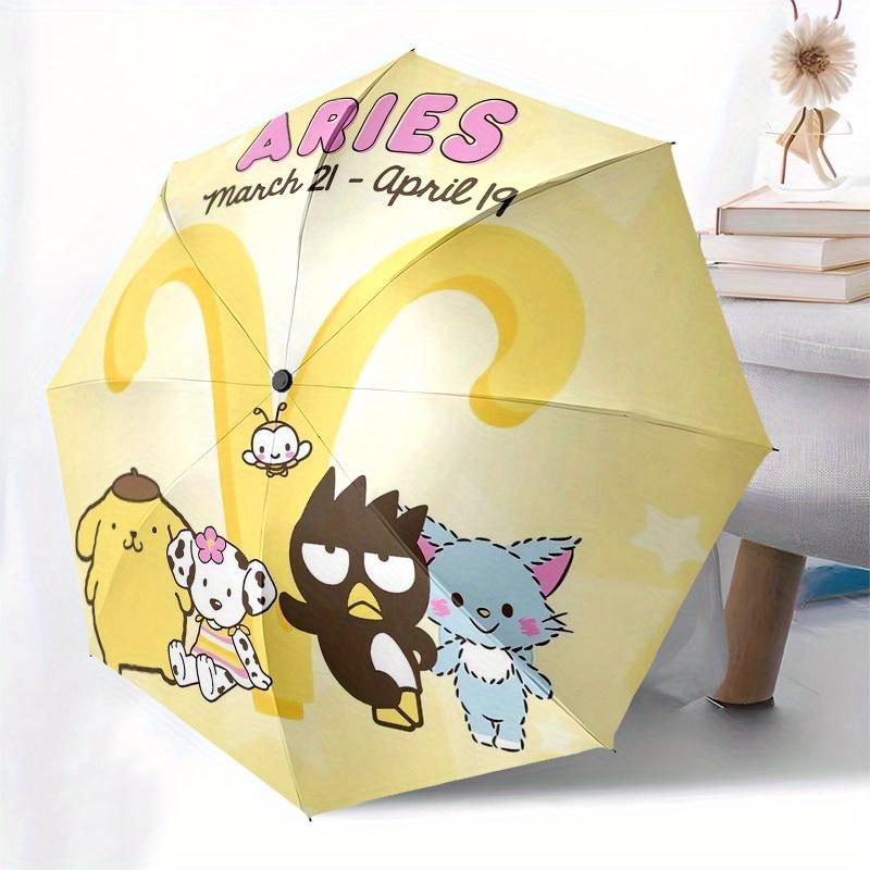 1pc Aries Zodiac Cute Characters Umbrella with Plastic Handle,Suitable for All Seasons Home Travel Outdoor UmbrellaSanlio473
