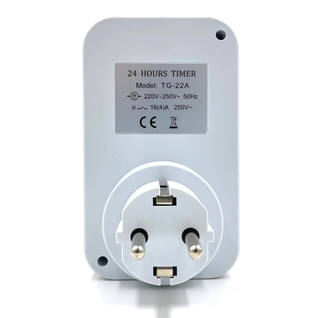 EU Plug Timing Socket 24-hours Cycle Mechanical Timer Electricity Consumption Meter Automatic Shutdown with Overload Protection
