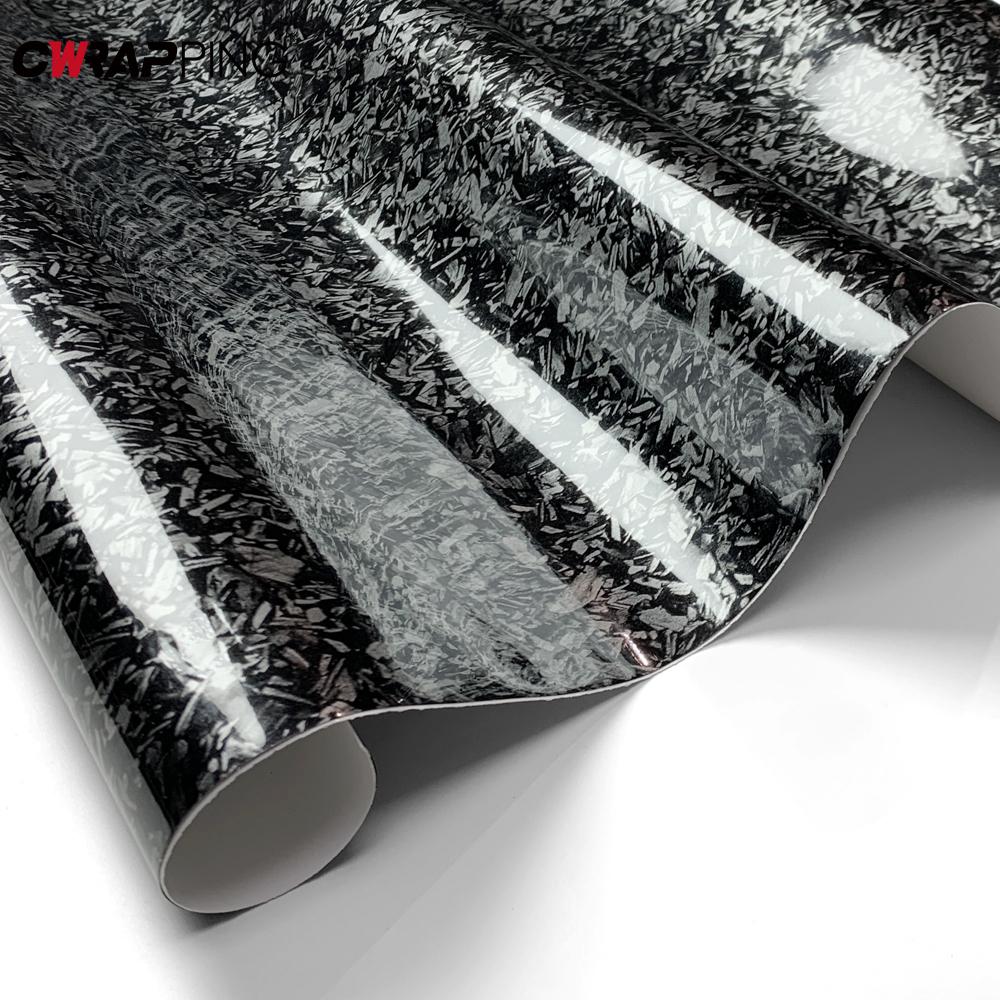 PET Glossy Black Carbon Fiber Wrap Vinyl Films Self Adhesive DIY Waterproof Car Film Motorcycle Scooter Vehicle Wrapping Film