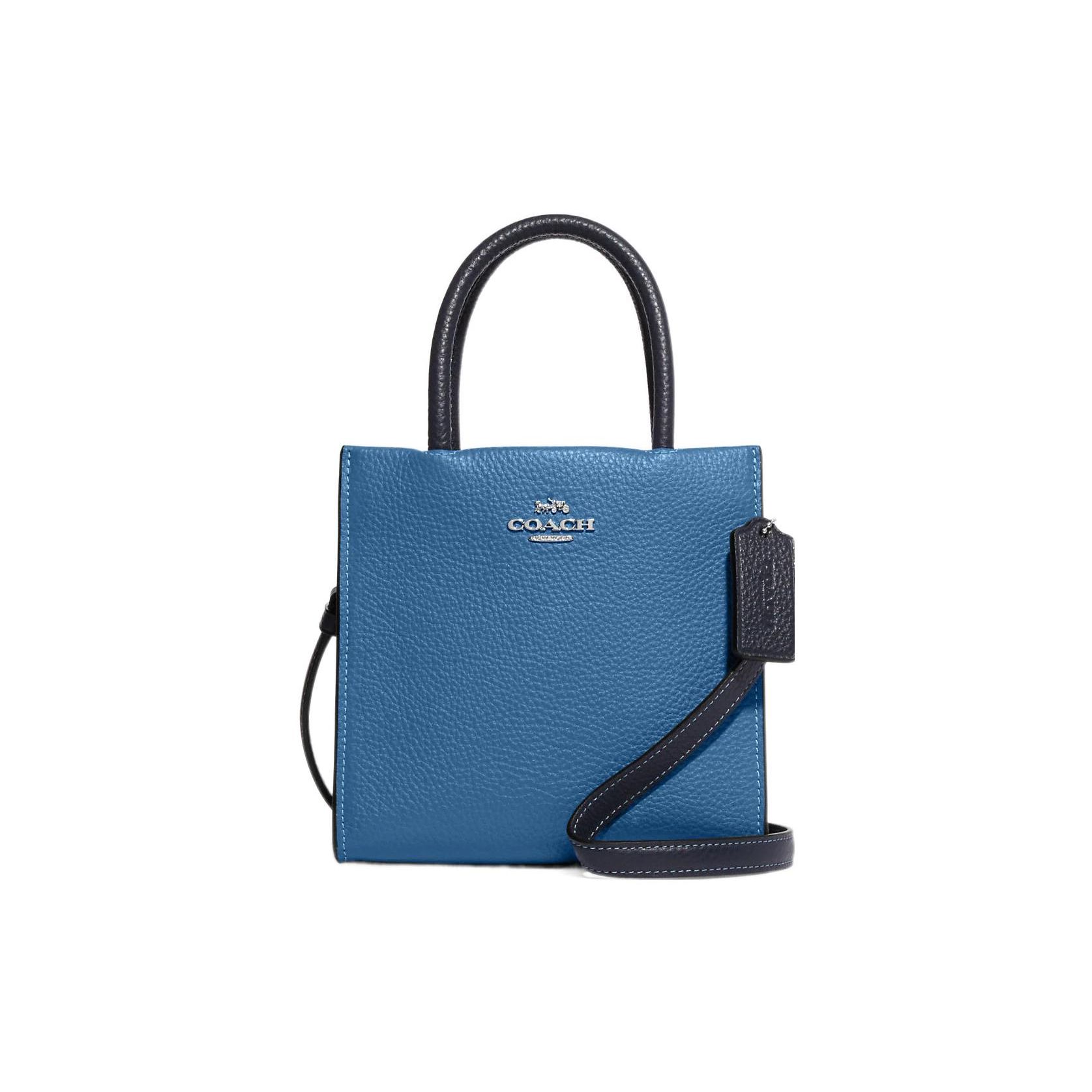 

Coach Cally 17 Metal Logo Magnetic Closure Mini Handbag Women handbags Blue CE598-SVOCC Basic Set (Bag+Dust Bag)