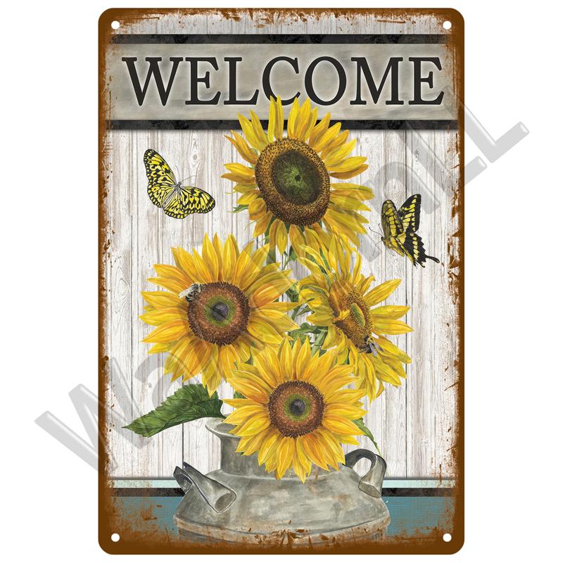 Retro Tin Sign For Cafe Garden Decorations Vintage Metal Sign Home Wall Art Mural Plaque Plate Room Decor Farm Painting Gift