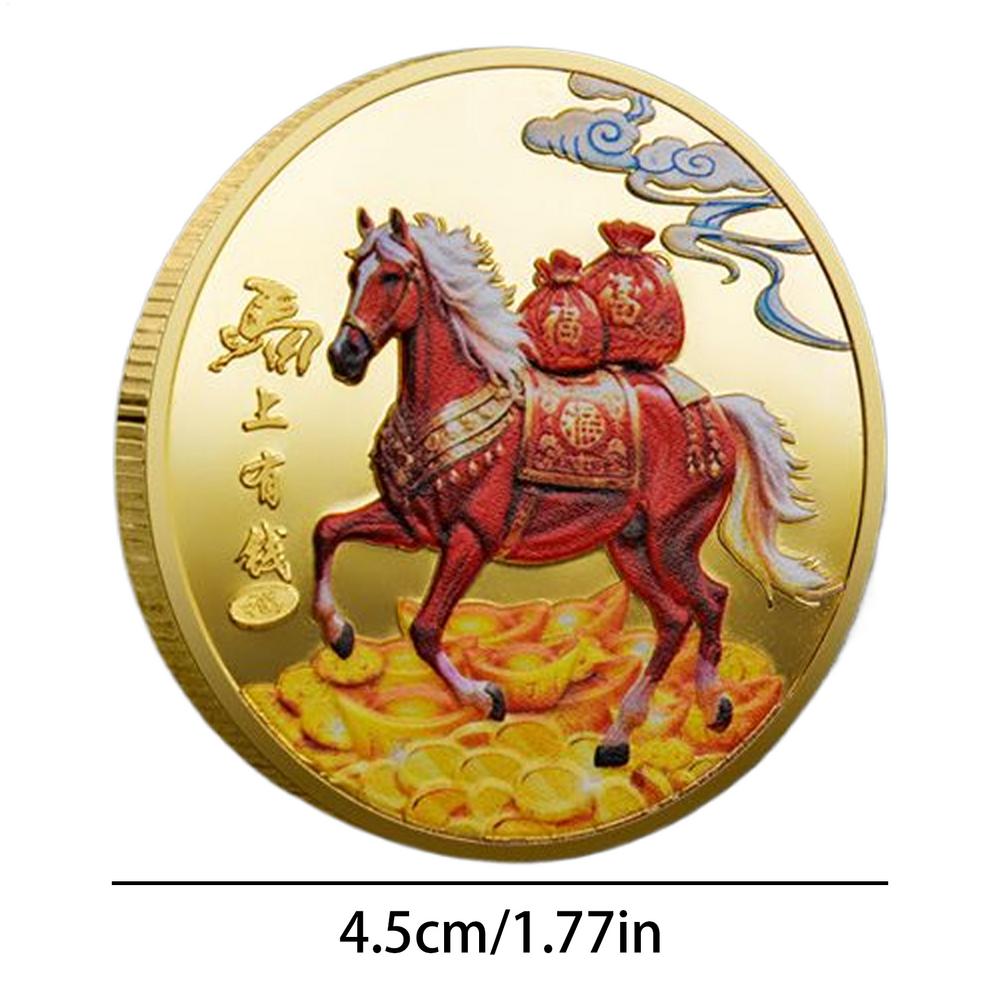Chinesisches Mondneujahr des Pferdes Münze Glücksammlung Sammlermünze 2026 Jahr des Pferdes Glück Andenken Souvenir Segen