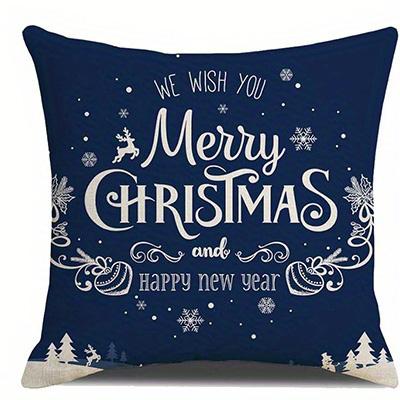 Short Plush Material Pillowcasehome Decor Christmas-Themed Patterns Cushion Covers Pattern Cushion Cover Suitable For Sofa Bedro