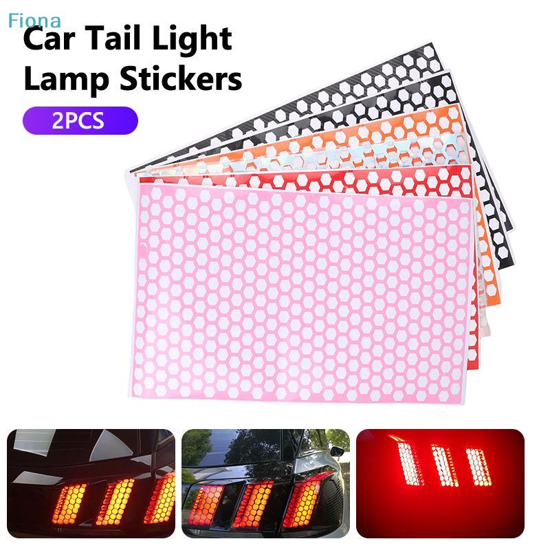 2Pcs Honeycomb Car Tail Light Stickers, Waterproof Auto Lamp Decal Stickers for Car Exterior Decor