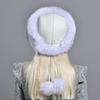 Real Fox Fur Bomber Hat for Women with Leather Thick Warm Sheepskin 56-60cm Lady Winter Caps