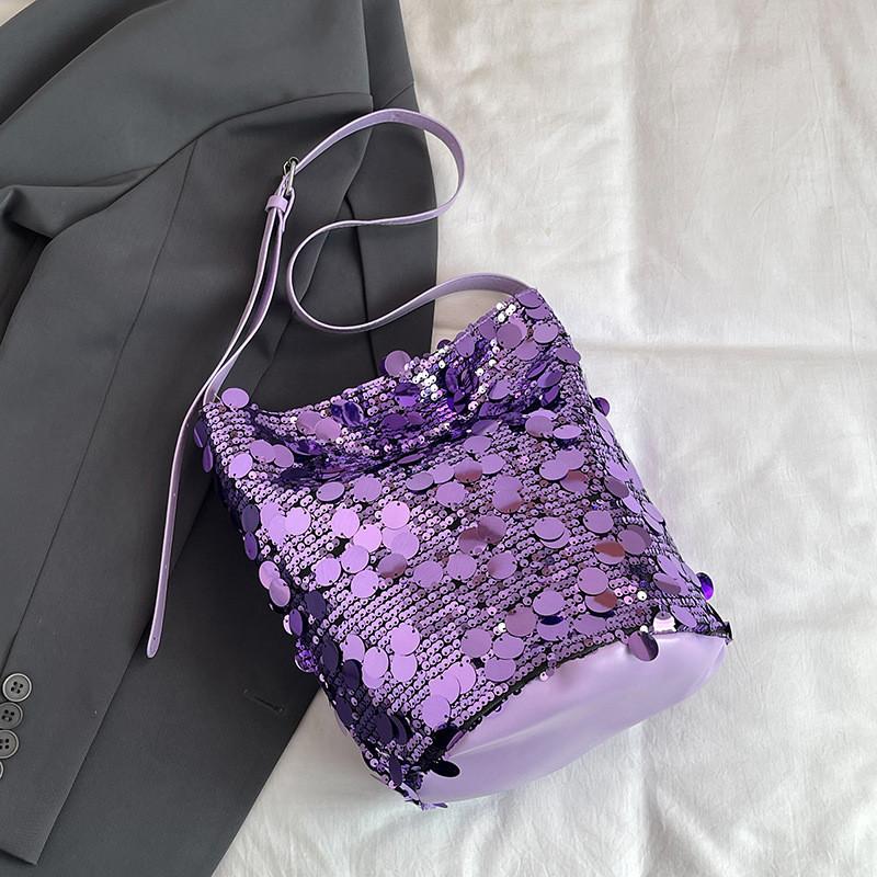 Chic Sequin Tote Bag For Women 2024 Trendy Korean Style Large Capacity Shoulder Bag