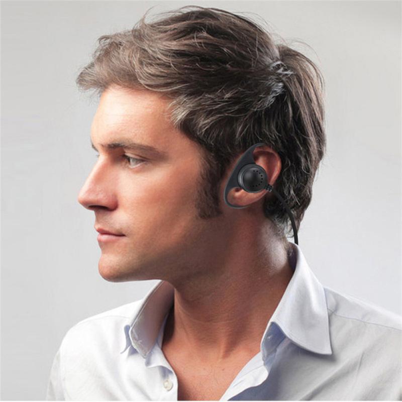 D Şekilli Yumuşak Kulak Kancalı Kulaklık 3.5mm Fiş Çift Kanallı Tek Taraflı Kulaklık Dizüstü Bilgisayar ile Uyumlu