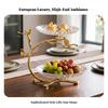 Two-Tier Fruit Tray Stand Two-Level-Tier Serving Footed for