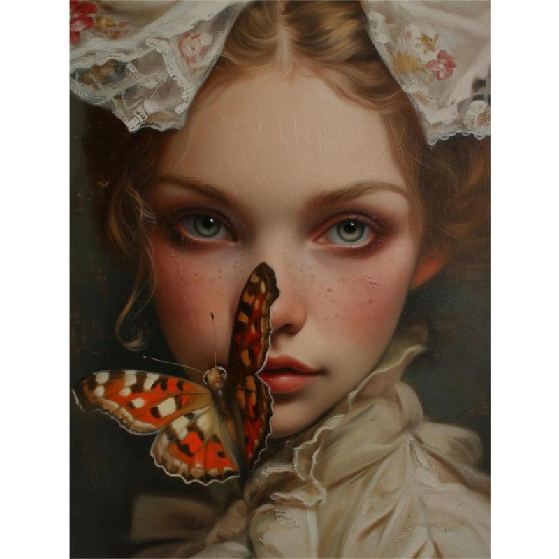 

Винтажное викторианское искусство Женщина Ракушечно-белый Змея Павлинье перо Веер Жемчуг Постер Холст Картины Настенное искусство Картинки Домашний декор 21cm×30cm NoFrame