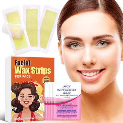 Wax Strips, Hair Removal Waxing Strips Face, Body, Arms, Legs, Chest, Back Hair Removal Waxing Kit 24 Wax Strips And 2 Soothing Oil Wipes