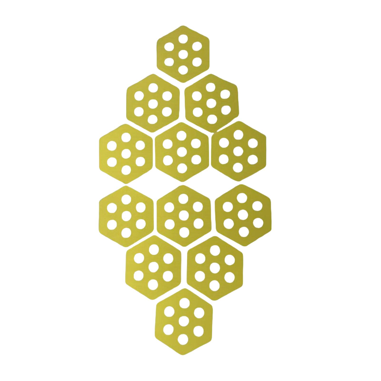 12 Pieces Hexagon Surfboard Traction Pads with Adhesive Universal DIY Surfboards Tractions Pad for Surfing Water Sports жёлтый