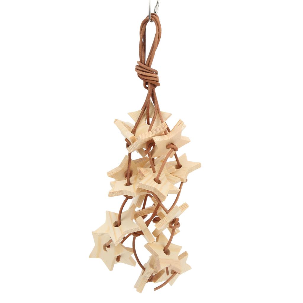 Bird Wood Star Toy Bite Resistant Parrot Wood Star Chewing Toy for Budgies Parakeet Cockatiel