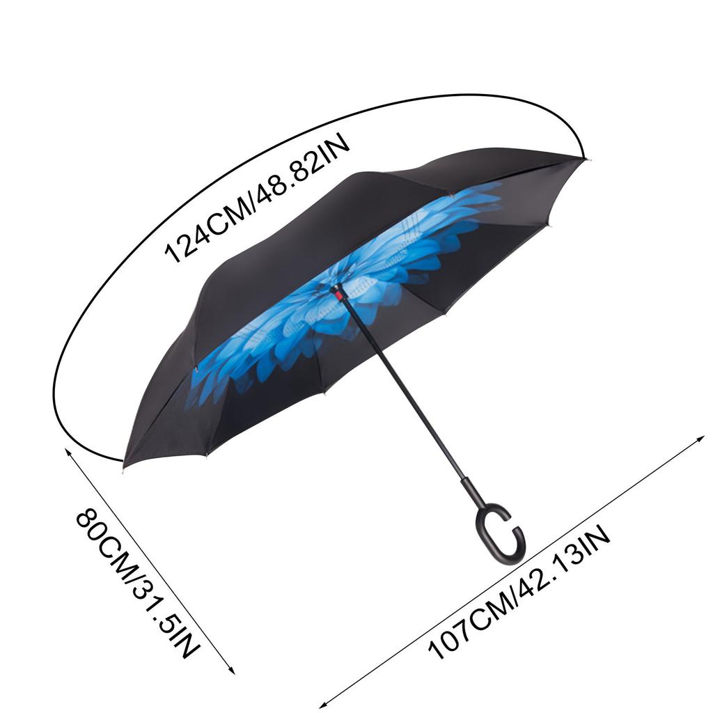 Thickened Black Parasol Umbrella Umbrella Boutique Innovative Reverse Umbrella Double-layer Sun Umbrella
