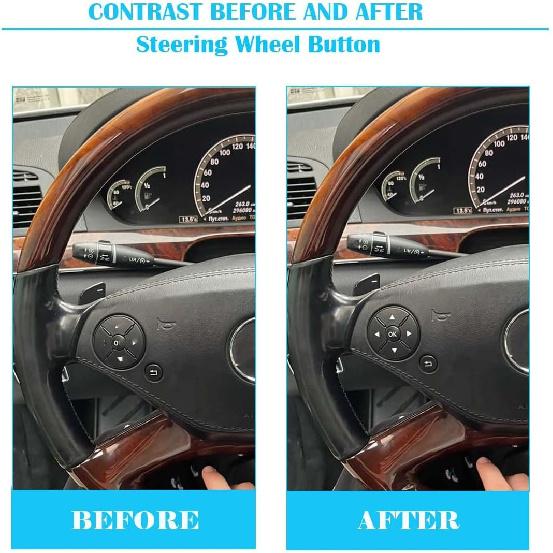Car Button Stickers Interior Decals Compatible with 2008-2014 Mercedes Benz W204 C250 C350 E-Class Steering Wheel AC Window Radio Number Door & Air