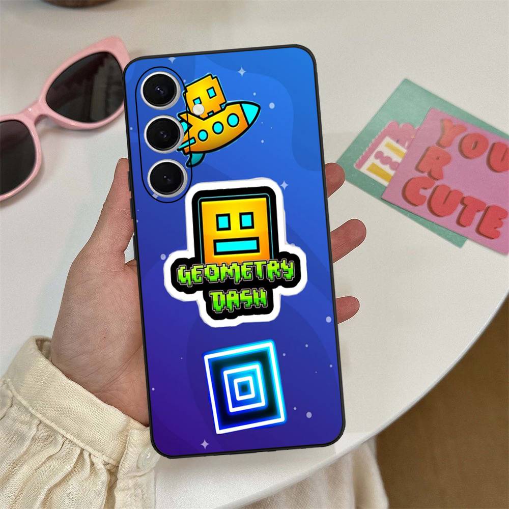 Game Geometry Dash Phone Case For Samsung S 24 Fe 25 Ultra Plus 20 Lite 21 30 22 23 24 22 Ultra 5G Fundas