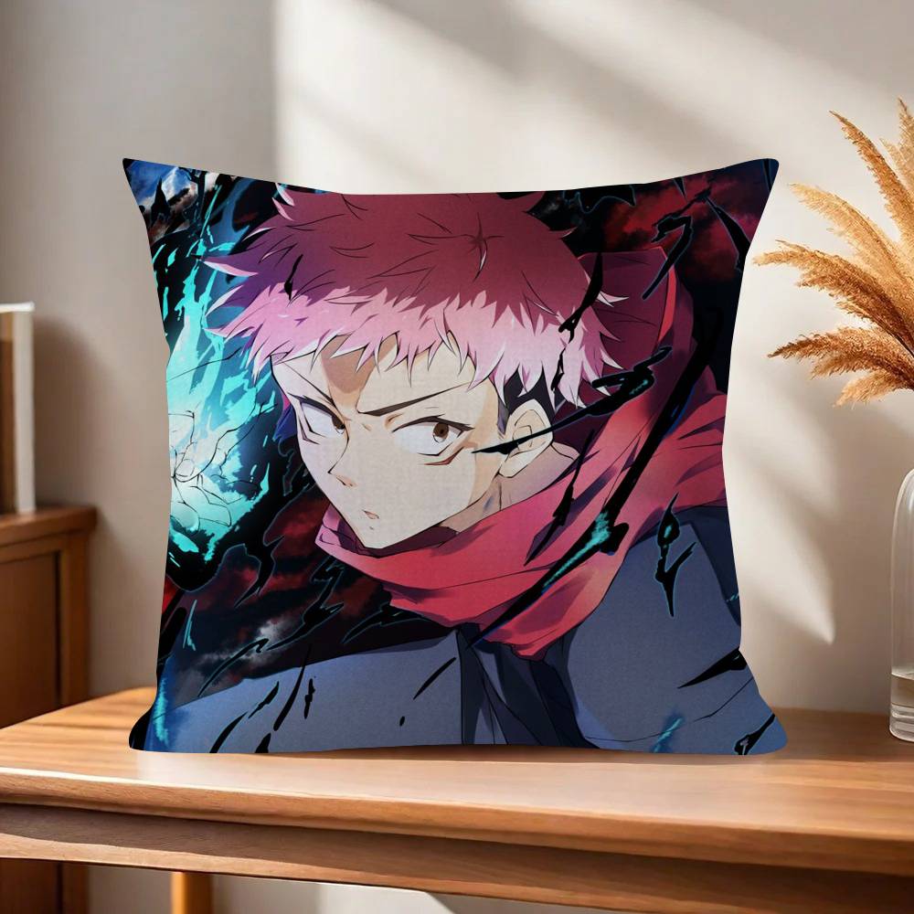 Anime Itadori Yuji  Decorative Room Aesthetics Pillow Case Home Decor Bedroom Sofa Bed Couch Pillow Cover X