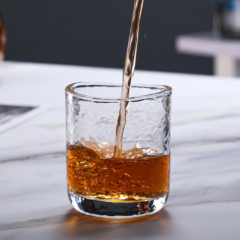 Glass coffee cup, hammer pattern bird's nest cup mouth teacup household 100ml