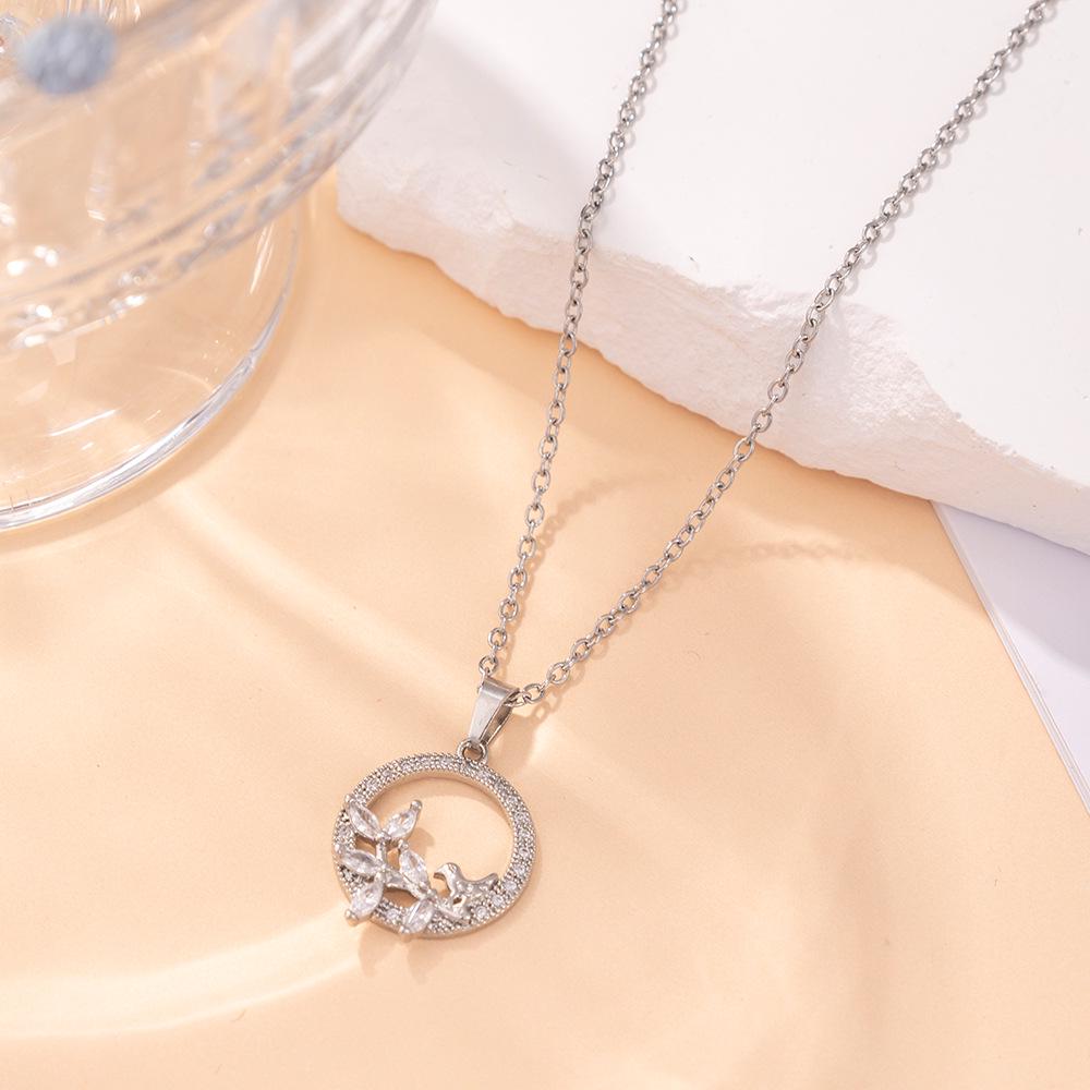 Kadın Lüks Titanyum Çelik Kolye Ucu Klavikula ve Uzun Kazak Kolyesi - Niş Tasarım