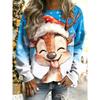Women's Pullover Graphic Reindeer Ugly Christmas Casual Long Sleeve Crew Neck Regular Tops Street Dailywear